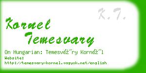 kornel temesvary business card